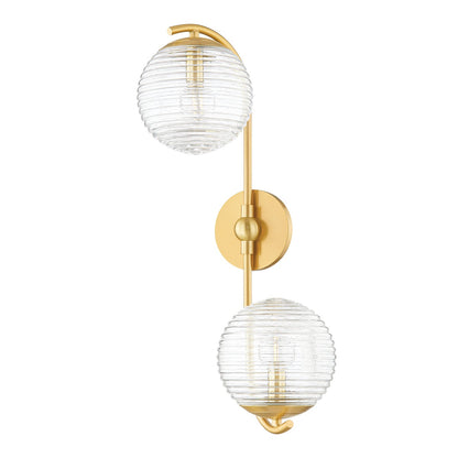 Mitzi by Hudson Valley Lighting Sara Wall Sconce in Aged Brass