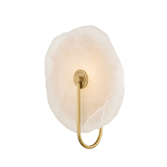 Mitzi by Hudson Valley Lighting Sariah Wall Sconce in Aged Brass / Alabaster