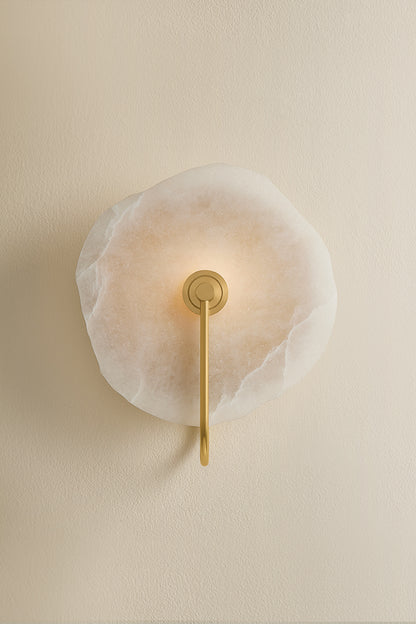 Mitzi by Hudson Valley Lighting Sariah Wall Sconce in Aged Brass / Alabaster, detail view 1