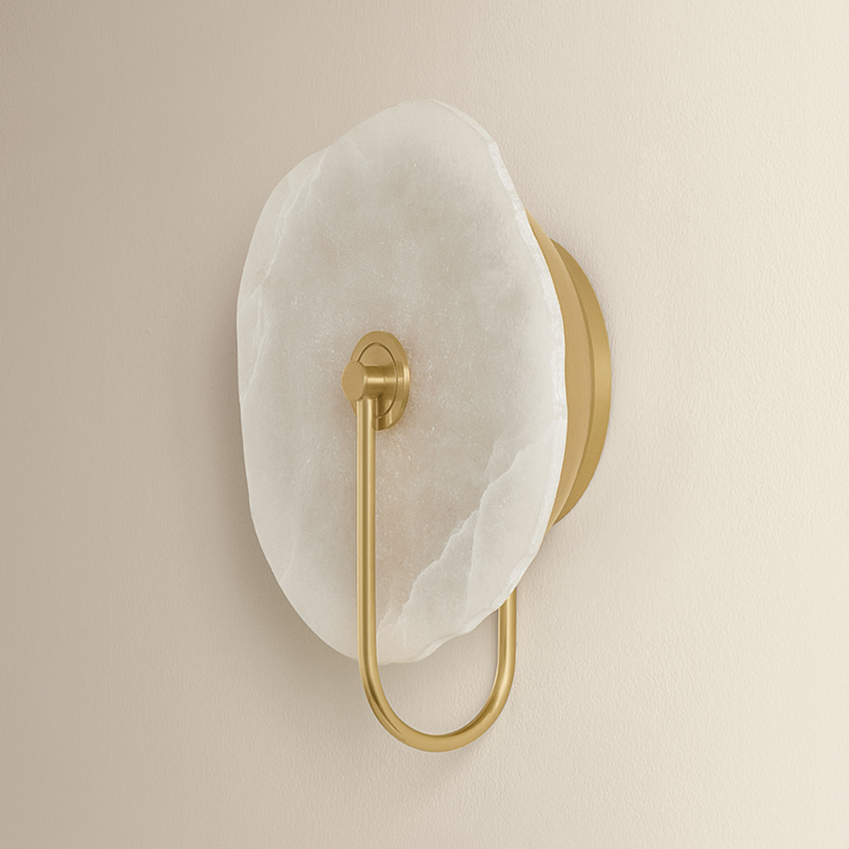 Mitzi by Hudson Valley Lighting Sariah Wall Sconce in Aged Brass / Alabaster, detail view 2