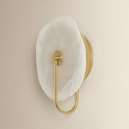 Mitzi by Hudson Valley Lighting Sariah Wall Sconce in Aged Brass / Alabaster, detail view 2
