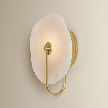Mitzi by Hudson Valley Lighting Sariah Wall Sconce in Aged Brass / Alabaster, detail view 4