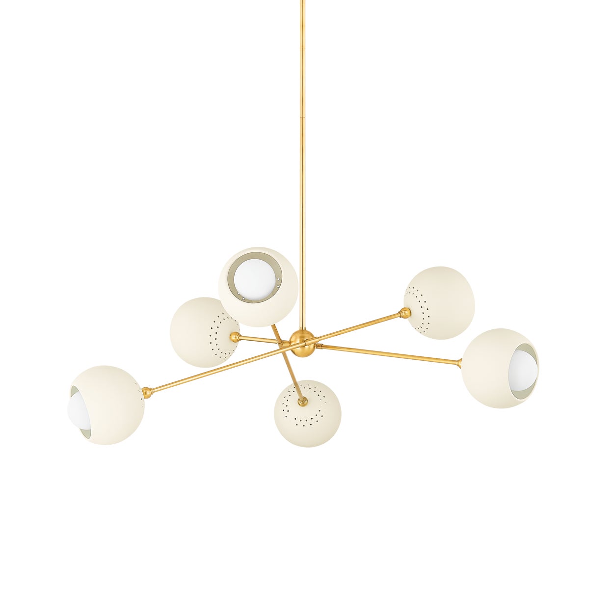 Mitzi by Hudson Valley Lighting Saylor Chandelier in Aged Brass / Soft Cream