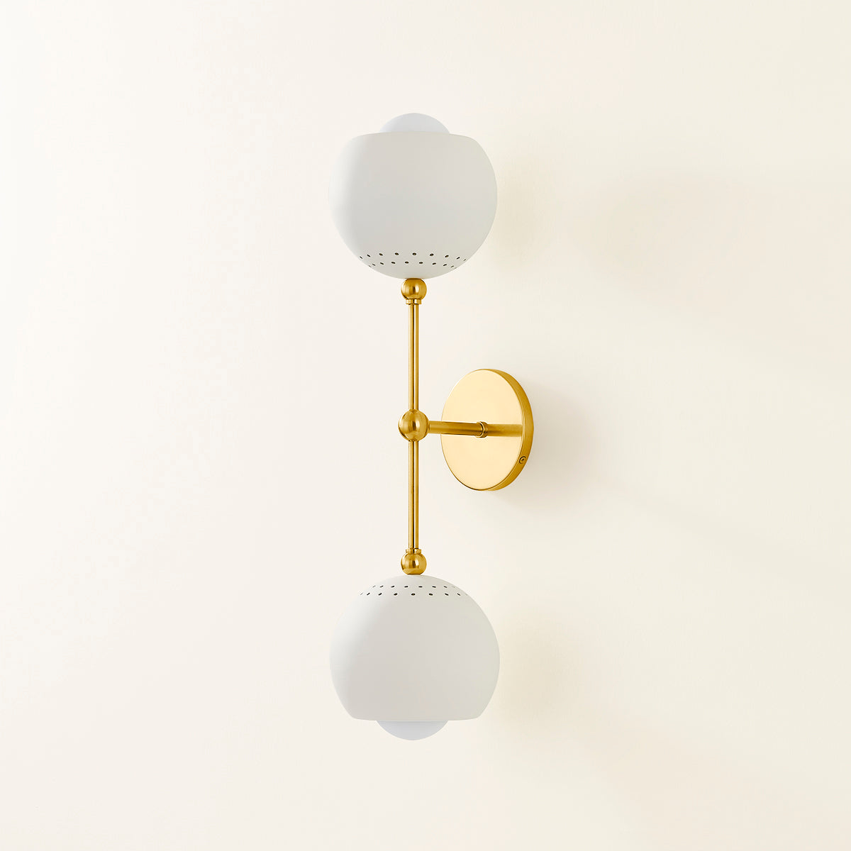 Mitzi by Hudson Valley Lighting Saylor Wall Sconce in Aged Brass / Soft Cream, detail view 2