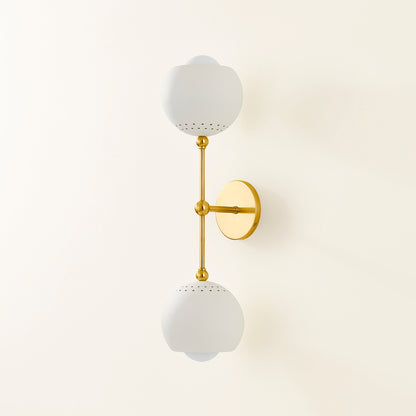 Mitzi by Hudson Valley Lighting Saylor Wall Sconce in Aged Brass / Soft Cream, detail view 2