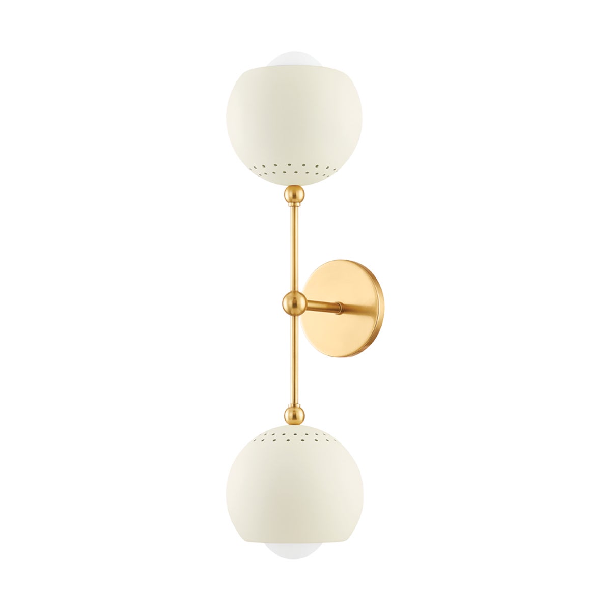 Mitzi by Hudson Valley Lighting Saylor Wall Sconce in Aged Brass / Soft Cream