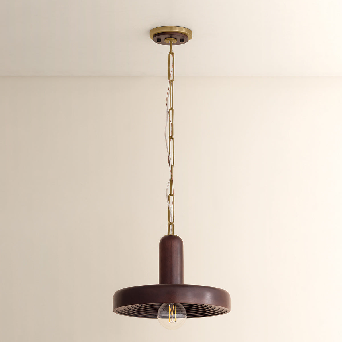 Mitzi by Hudson Valley Lighting Scheana Pendant in Aged Brass, detail view 16
