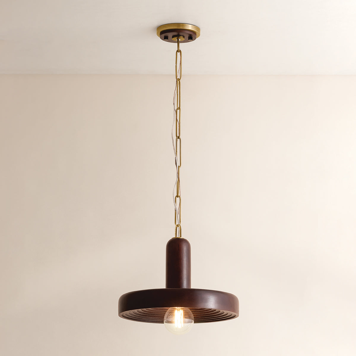 Mitzi by Hudson Valley Lighting Scheana Pendant in Aged Brass, detail view 19