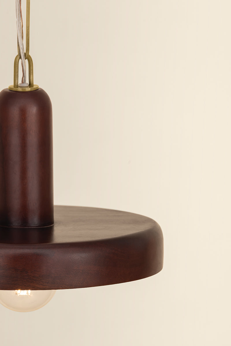 Mitzi by Hudson Valley Lighting Scheana Pendant in Aged Brass, detail view 3