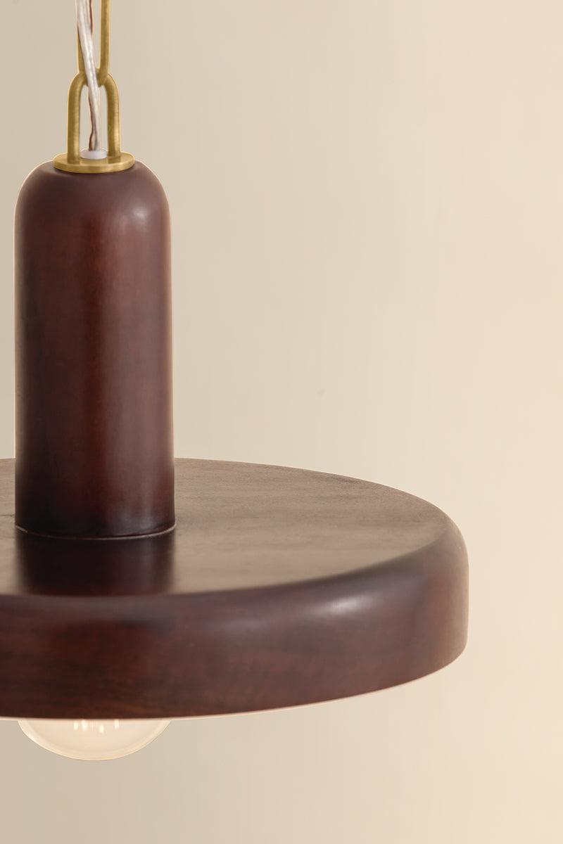 Mitzi by Hudson Valley Lighting Scheana Pendant in Aged Brass, detail view 6