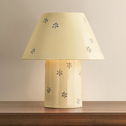 Mitzi by Hudson Valley Lighting Seraphine Table Lamp in Aged Brass / Ceramic Scattered Blossom, detail view 4