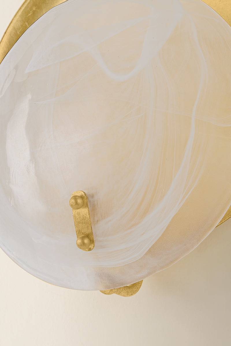 Mitzi by Hudson Valley Lighting Shanette Wall Sconce in Vintage Gold Leaf, detail view 5