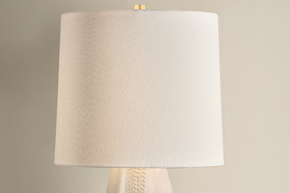 Mitzi by Hudson Valley Lighting Shavani Table Lamp in Aged Brass / Ceramic Honeydew, detail view 1