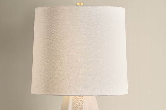 Mitzi by Hudson Valley Lighting Shavani Table Lamp in Aged Brass / Ceramic Honeydew, detail view 1