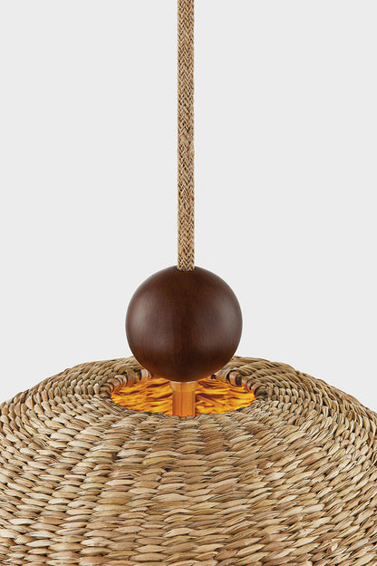 Mitzi by Hudson Valley Lighting Sheri Pendant in Aged Brass, detail view 6