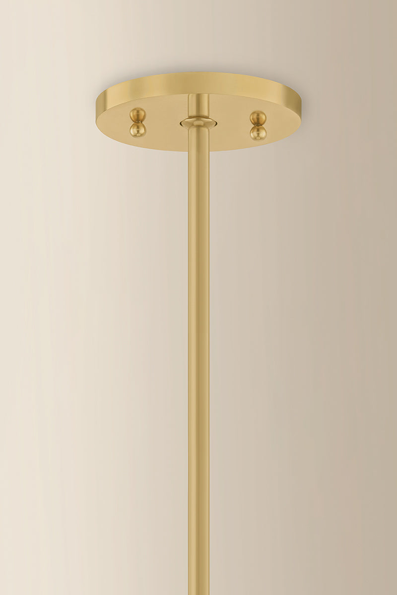 Mitzi by Hudson Valley Lighting Shivonne 3-Light Chandelier in Aged Brass, detail view 1