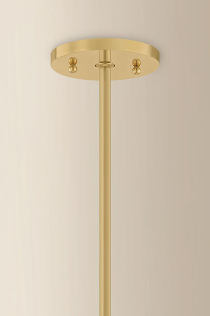 Mitzi by Hudson Valley Lighting Shivonne 3-Light Chandelier in Aged Brass, detail view 1