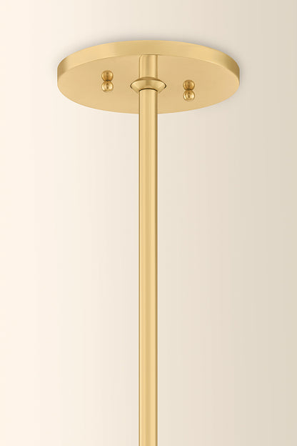 Mitzi by Hudson Valley Lighting Shivonne 5-Light Chandelier in Aged Brass, detail view 1