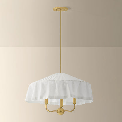Mitzi by Hudson Valley Lighting Shivonne 3-Light Chandelier in Aged Brass, detail view 2