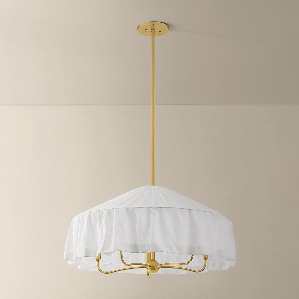 Mitzi by Hudson Valley Lighting Shivonne 5-Light Chandelier in Aged Brass, detail view 2