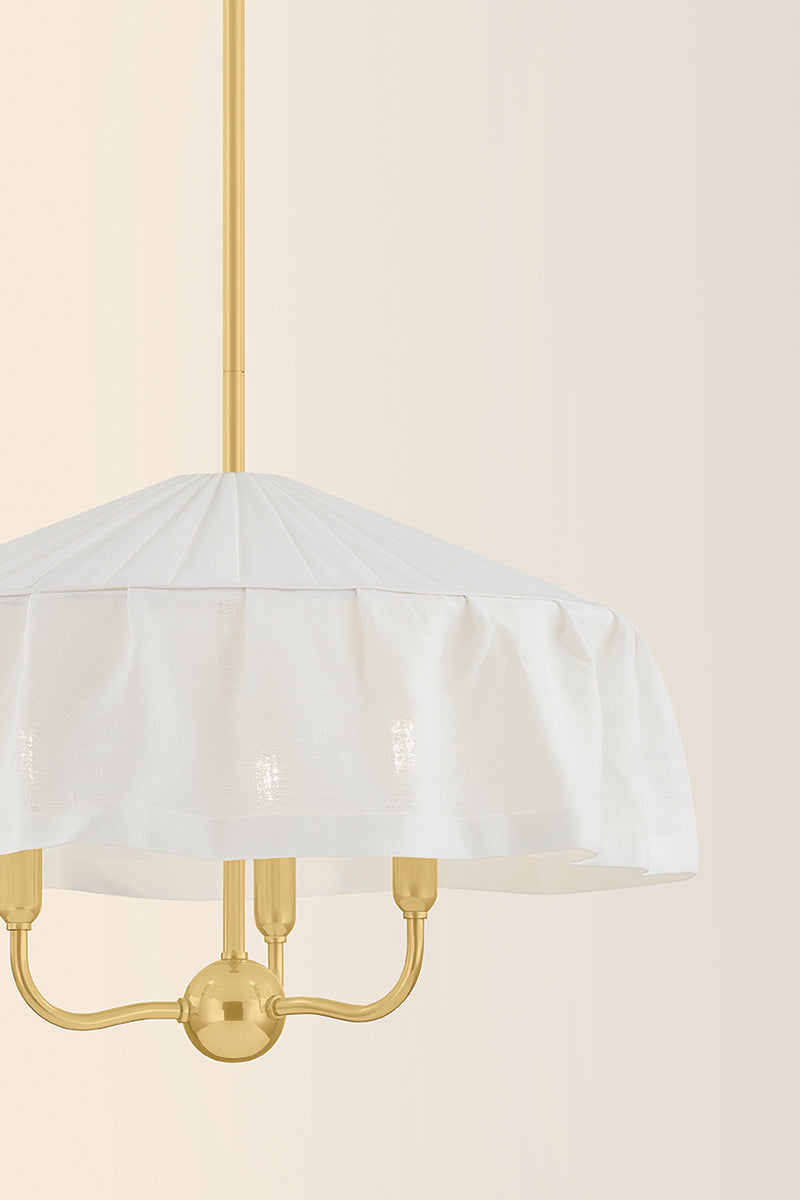Mitzi by Hudson Valley Lighting Shivonne 3-Light Chandelier in Aged Brass, detail view 3