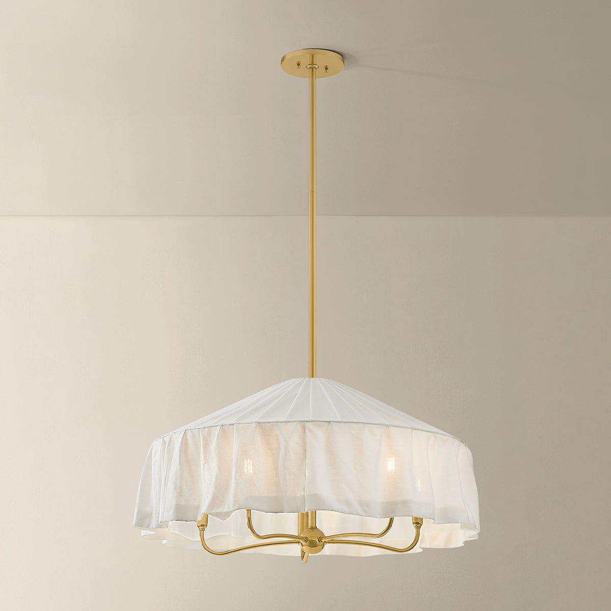 Mitzi by Hudson Valley Lighting Shivonne 5-Light Chandelier in Aged Brass, detail view 4