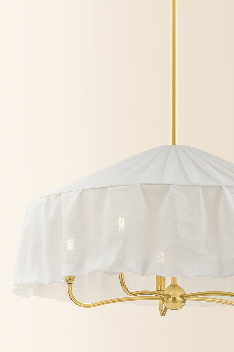 Mitzi by Hudson Valley Lighting Shivonne 5-Light Chandelier in Aged Brass, detail view 5