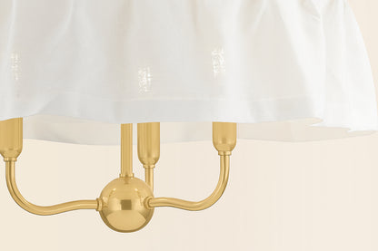 Mitzi by Hudson Valley Lighting Shivonne 3-Light Chandelier in Aged Brass, detail view 6
