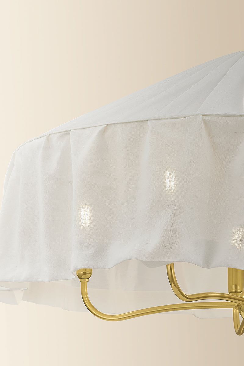 Mitzi by Hudson Valley Lighting Shivonne 5-Light Chandelier in Aged Brass, detail view 6