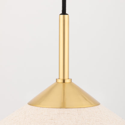 Mitzi by Hudson Valley Lighting Sodsai Pendant in Aged Brass, detail view 3