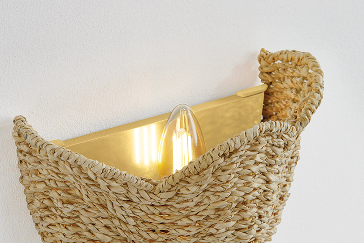 Mitzi by Hudson Valley Lighting Solie Wall Sconce in Aged Brass, detail view 3