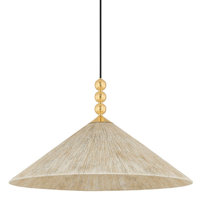 Mitzi by Hudson Valley Lighting Song Large Pendant in Aged Brass