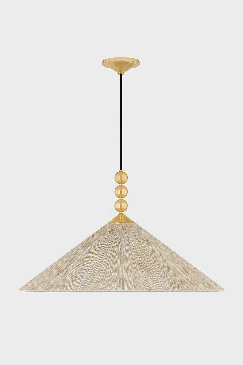 Mitzi by Hudson Valley Lighting Song Large Pendant in Aged Brass, detail view 1