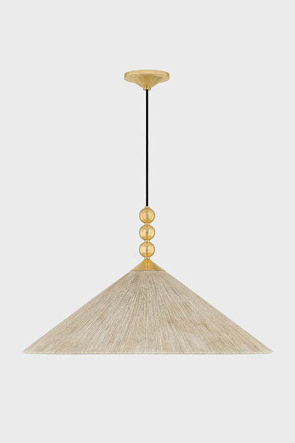 Mitzi by Hudson Valley Lighting Song Large Pendant in Aged Brass, detail view 1
