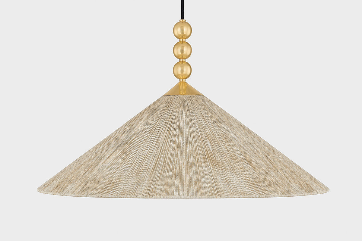 Mitzi by Hudson Valley Lighting Song Large Pendant in Aged Brass, detail view 2