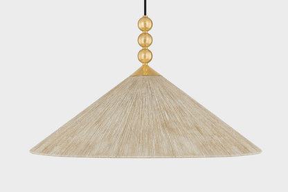 Mitzi by Hudson Valley Lighting Song Large Pendant in Aged Brass, detail view 2