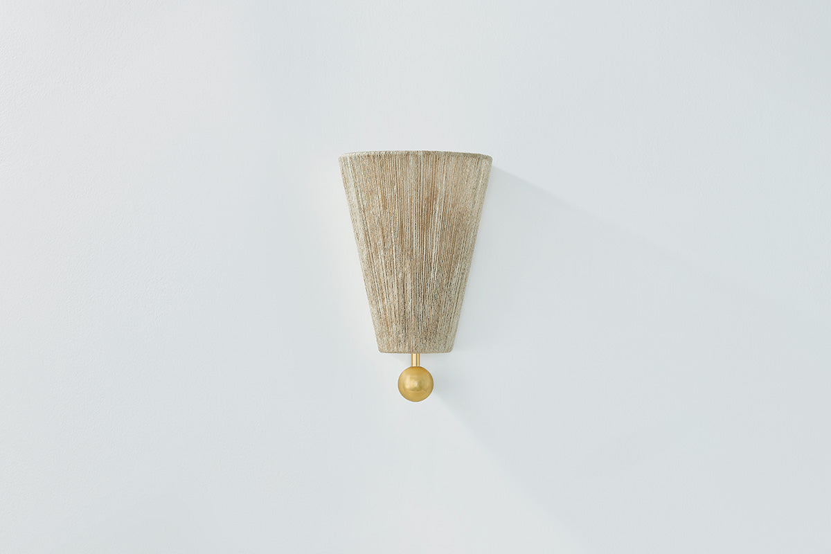 Mitzi by Hudson Valley Lighting Song Wall Sconce in Aged Brass, detail view 1