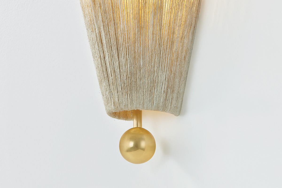 Mitzi by Hudson Valley Lighting Song Wall Sconce in Aged Brass, detail view 2