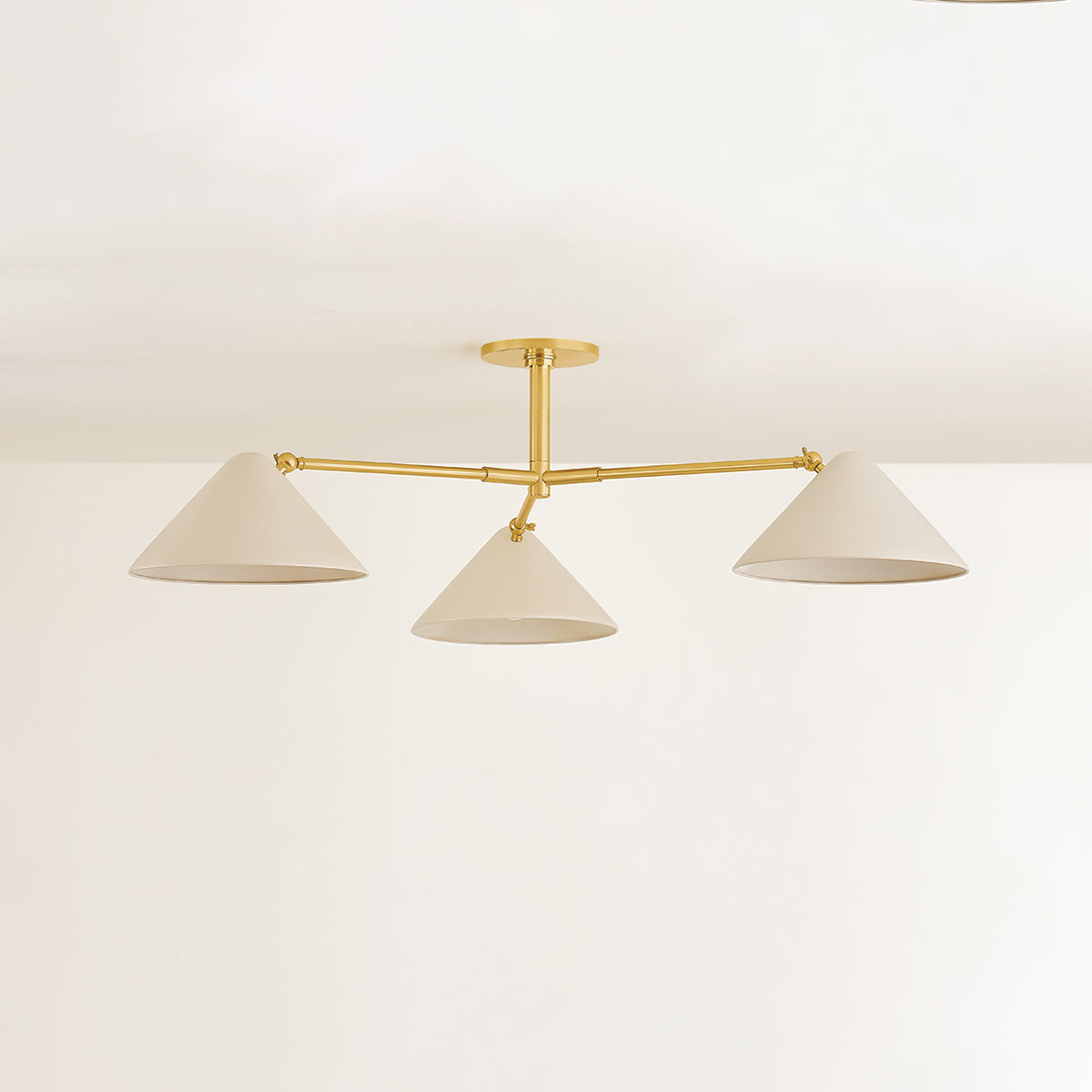 Mitzi by Hudson Valley Lighting Sonja Semi-Flush Mount in True Bronze / Soft Bisque, detail view 2