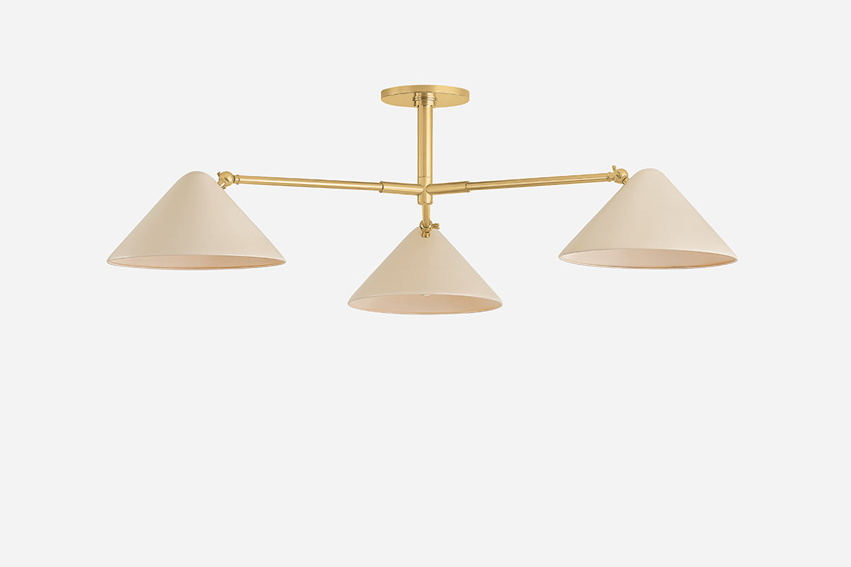 Mitzi by Hudson Valley Lighting Sonja Semi-Flush Mount in True Bronze / Soft Bisque, detail view 3