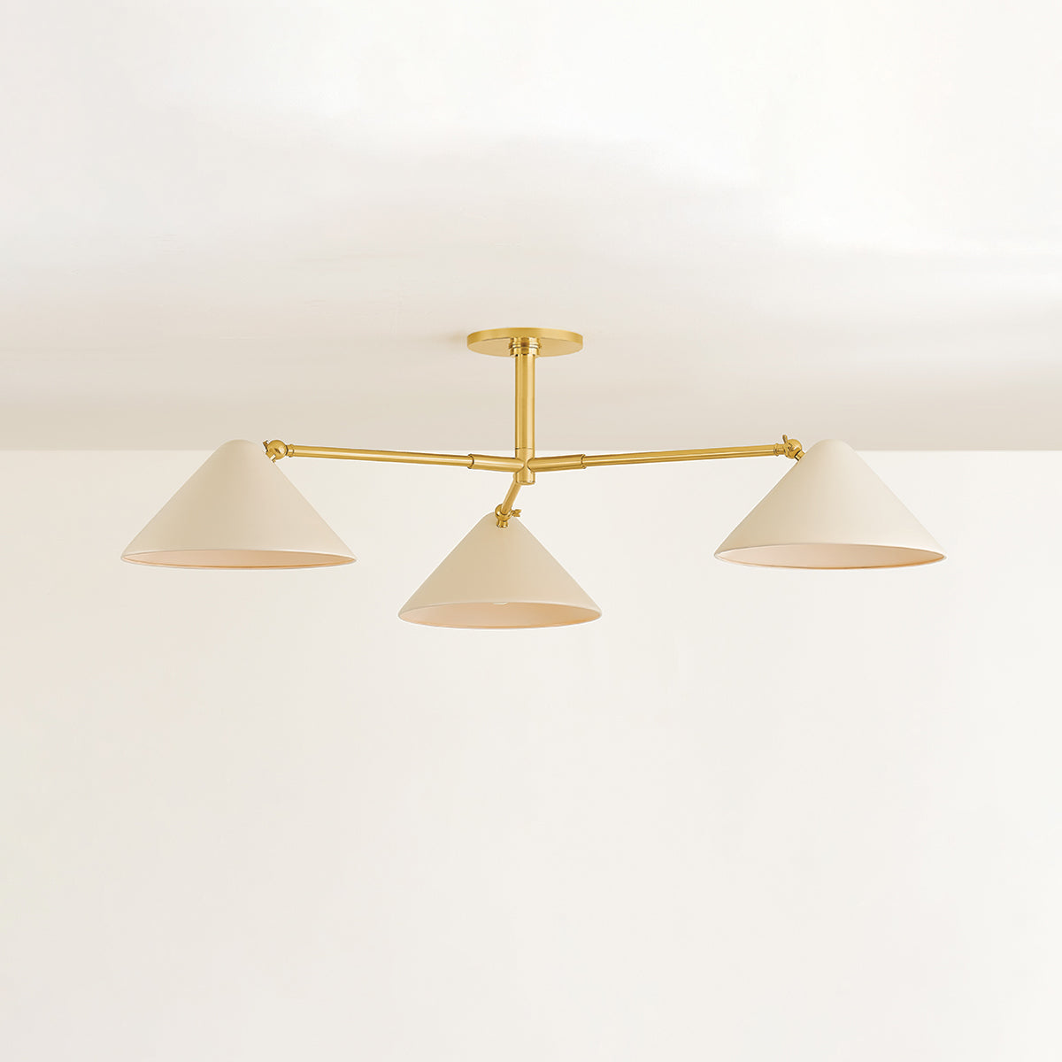 Mitzi by Hudson Valley Lighting Sonja Semi-Flush Mount in True Bronze / Soft Bisque, detail view 4