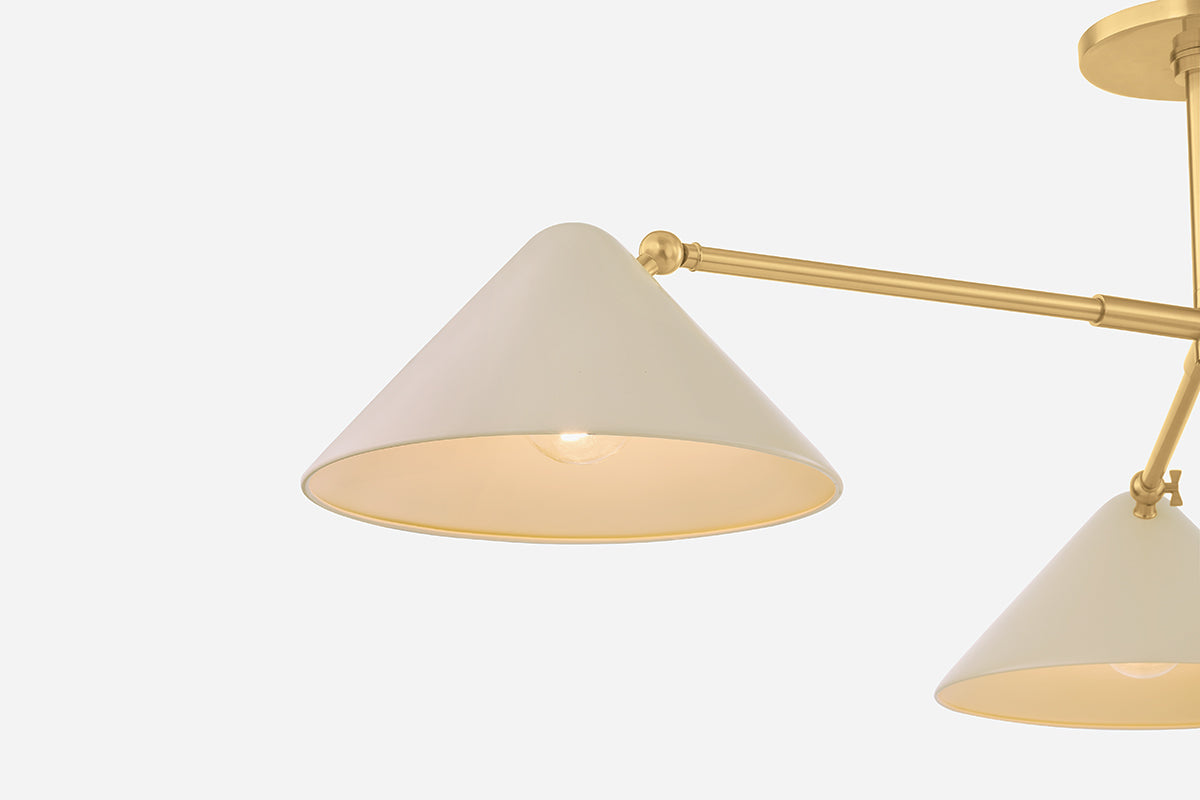Mitzi by Hudson Valley Lighting Sonja Semi-Flush Mount in True Bronze / Soft Bisque, detail view 7