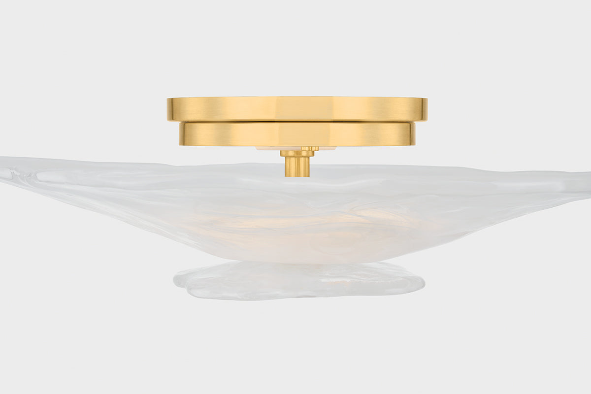 Mitzi by Hudson Valley Lighting Starlie Flush Mount in Aged Brass, detail view 1