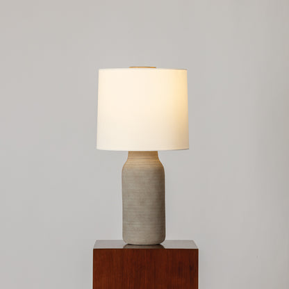 Mitzi by Hudson Valley Lighting Stassi Table Lamp in Aged Brass / Ceramic Stria Terra, detail view 3