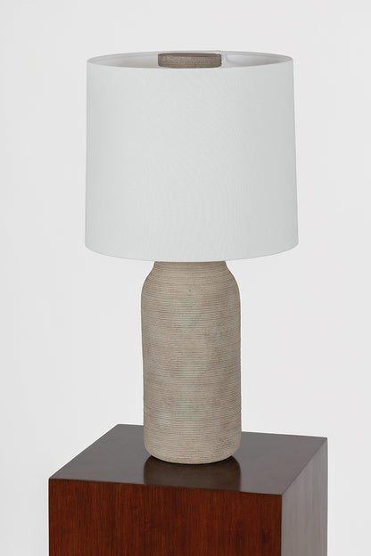 Mitzi by Hudson Valley Lighting Stassi Table Lamp in Aged Brass / Ceramic Stria Terra, detail view 5