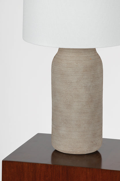 Mitzi by Hudson Valley Lighting Stassi Table Lamp in Aged Brass / Ceramic Stria Terra, detail view 6
