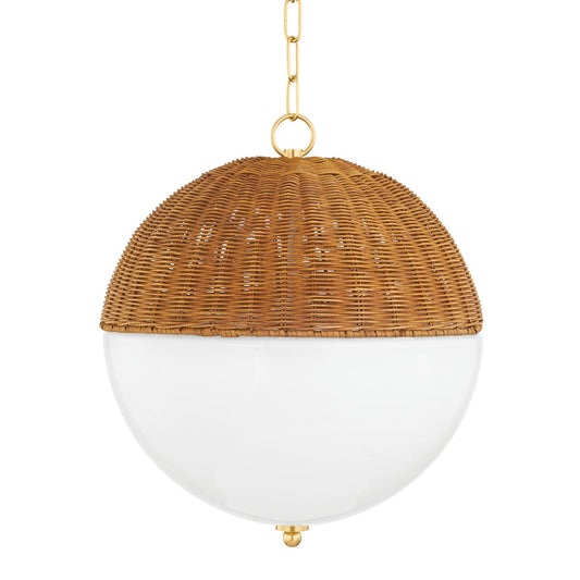 Mitzi by Hudson Valley Lighting Summer Large Pendant in Aged Brass