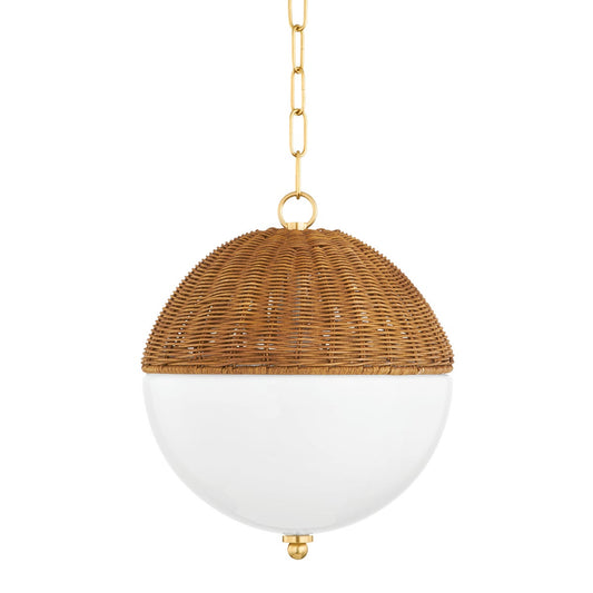 Mitzi by Hudson Valley Lighting Summer Small Pendant in Aged Brass