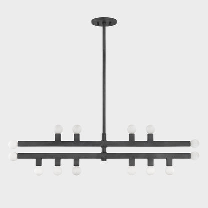 Mitzi by Hudson Valley Lighting Sutter Chandelier in Graphite, detail view 1