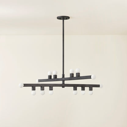 Mitzi by Hudson Valley Lighting Sutter Chandelier in Graphite, detail view 2